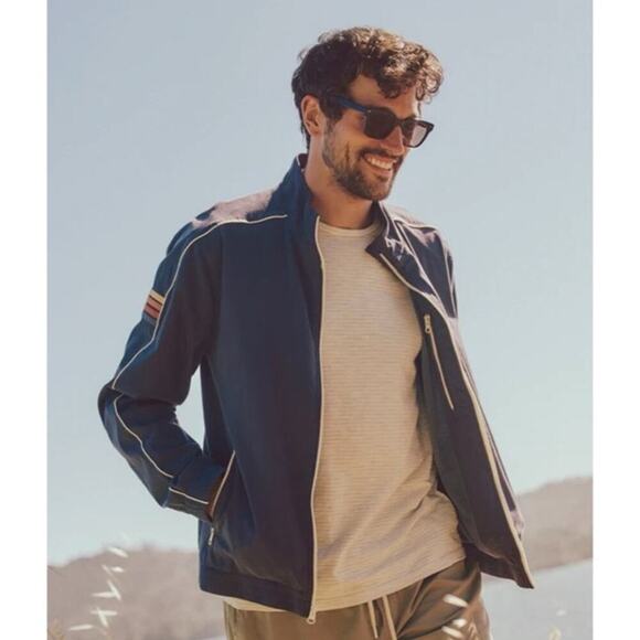 Marine Layer Other - Marine Layer Men’s Zip Jacket Size M Retro Track Bomber Stranger Things 80s NWT